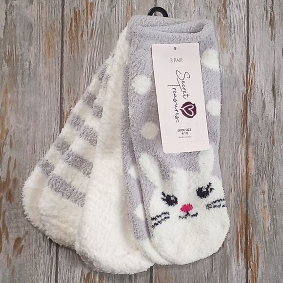 Womens Fuzzy Slipper Socks 2 Packs - Picture 4 of 5